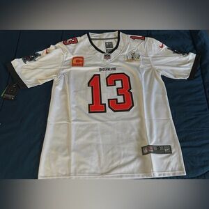 🏴‍☠️White NFL Jersey with Red Number 13
